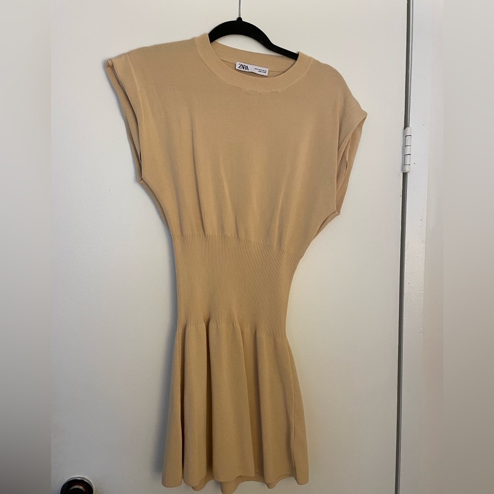 Zara beige tank mini dress